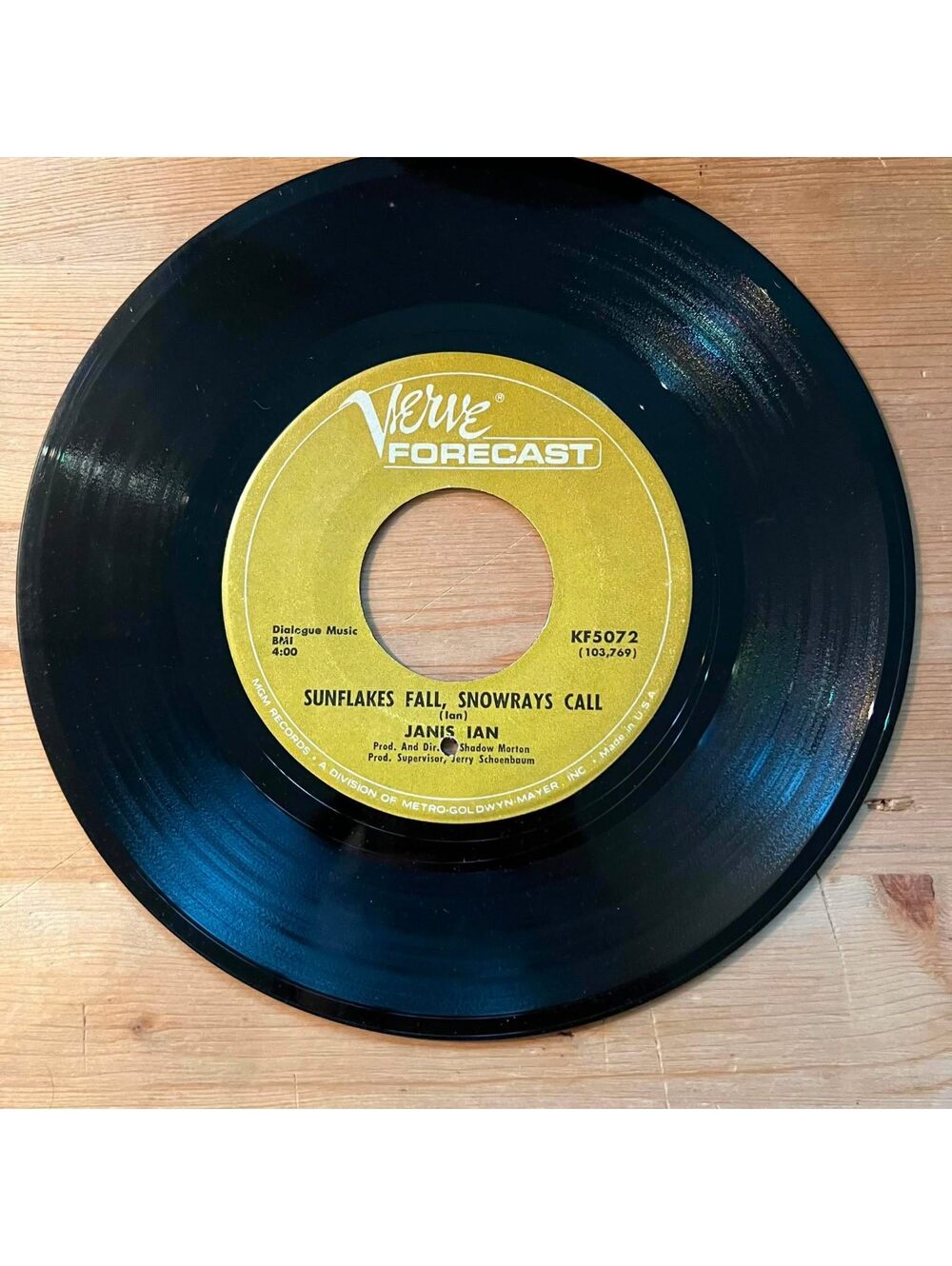 Janis Ian - Sunflakes Fall, Snowrays Call 45rpm VG+ R11